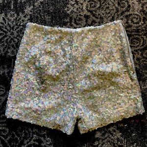 French Connection high waisted sequence shorts